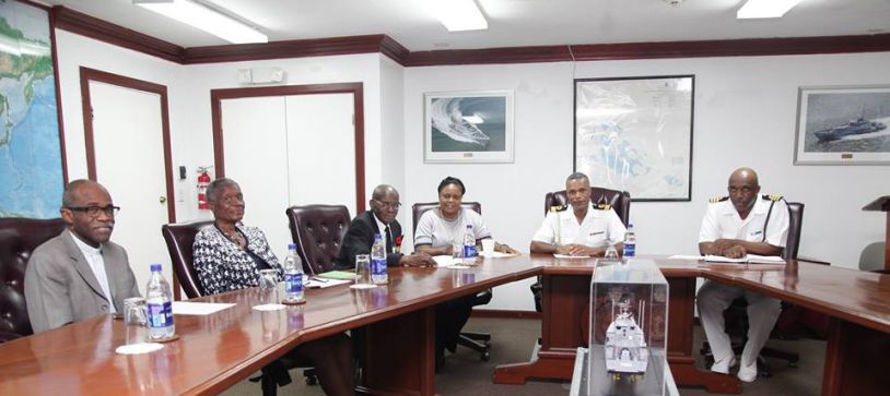 BRITISH LEGION CHAIRMAN PAYS COMMANDER DEFENCE FORCE A COURTESY CALL