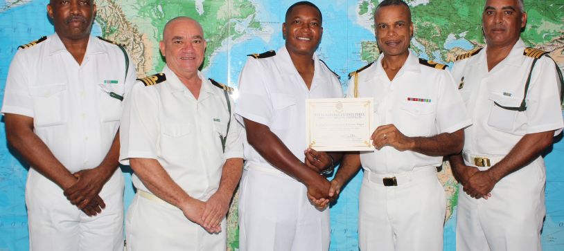 Defence Force Officer receives Bridge watch keeping Certificate