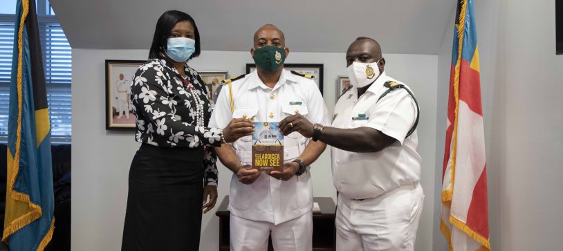 Commander Defence Force presented with Book from RBDF Senior Enlisted
