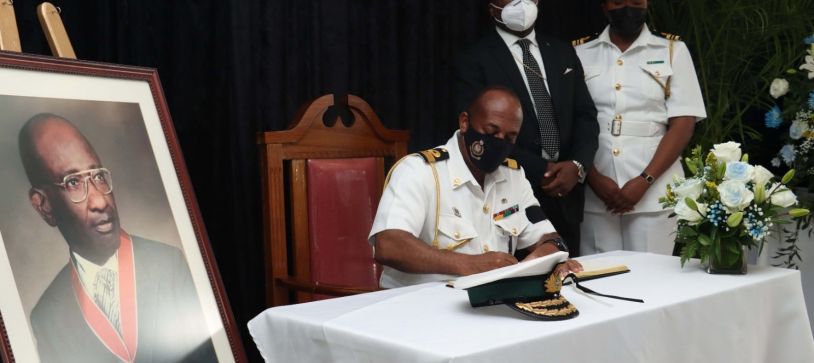 Commander Defence Force, attended the official signing of the book of condolences for Bahamian Educator and Pastor, Rev. Dr. Charles W. Saunders