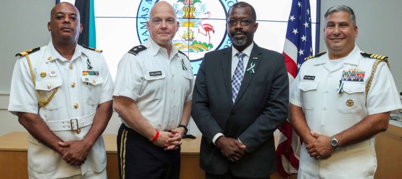 US MAJOR GENERAL PAYS COURTESY CALL ON MINISTER OF NATIONAL SECURITY & COMMANDER DEFENCE FORCE