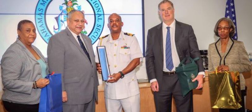 UNITED STATES SECRETARY OF THE NAVY PAYS COURTESY CALL ON THE MINISTRY OF NATIONAL SECURITY AND THE COMMANDER OF THE DEFENCE FORCE