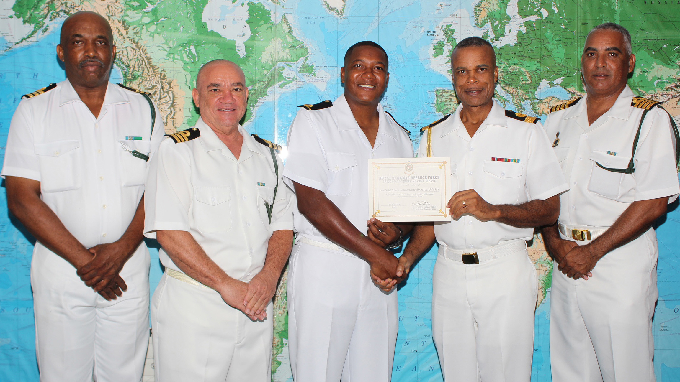 Defence Force Officer receives Bridge watch keeping Certificate