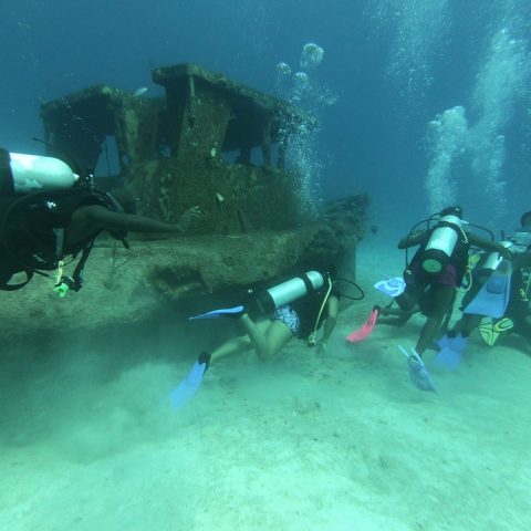 Defence Force Rangers performing one of their underwater dives at the RBDF Rangers Summer Camp in Grand Bahama.