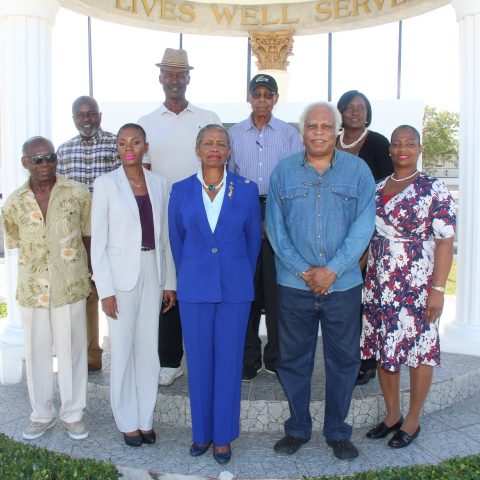 The 2018 Class of Sporting Hall of Famers along with representatives from the Ministry of Youth, Sports and Culture at the Defence Force Base on November 16, 2018.