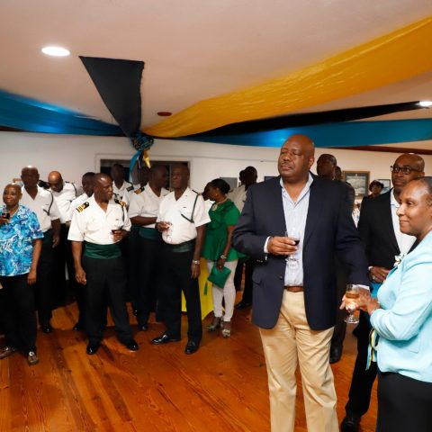 Officers and their guest at the RBDF Officers post-Independence Cocktail Reception on July 12, 2019.