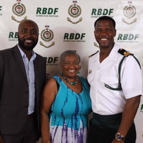 Photo Includes:   Supreme Court Justice Ruth Bowe-Darville & Lieutenant Dominique Rigby at the RBDF Officers post-Independence Cocktail Reception on July 12, 2019.